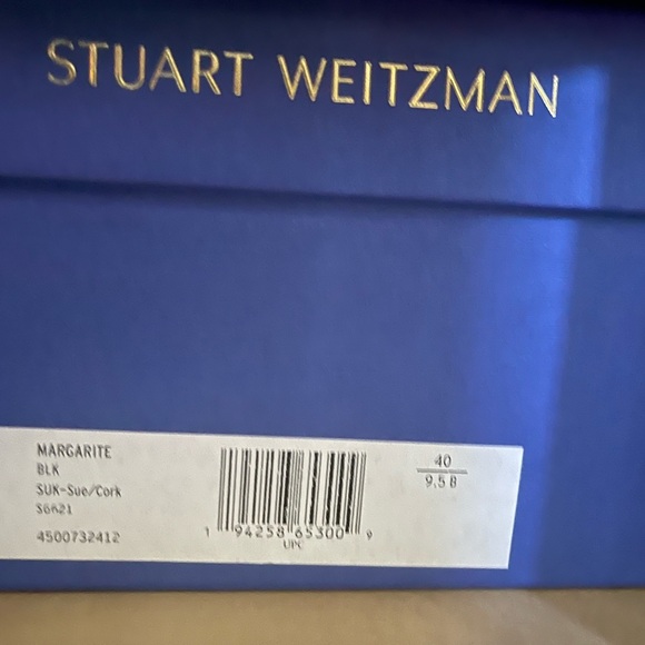 Stuart Weitzman Black Suede Cork Wedges - Picture 13 of 14